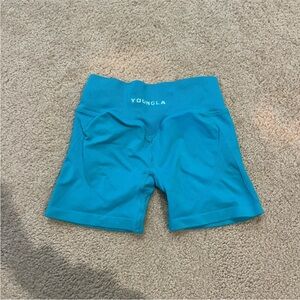 YoungLA Teal Shorts and Bra